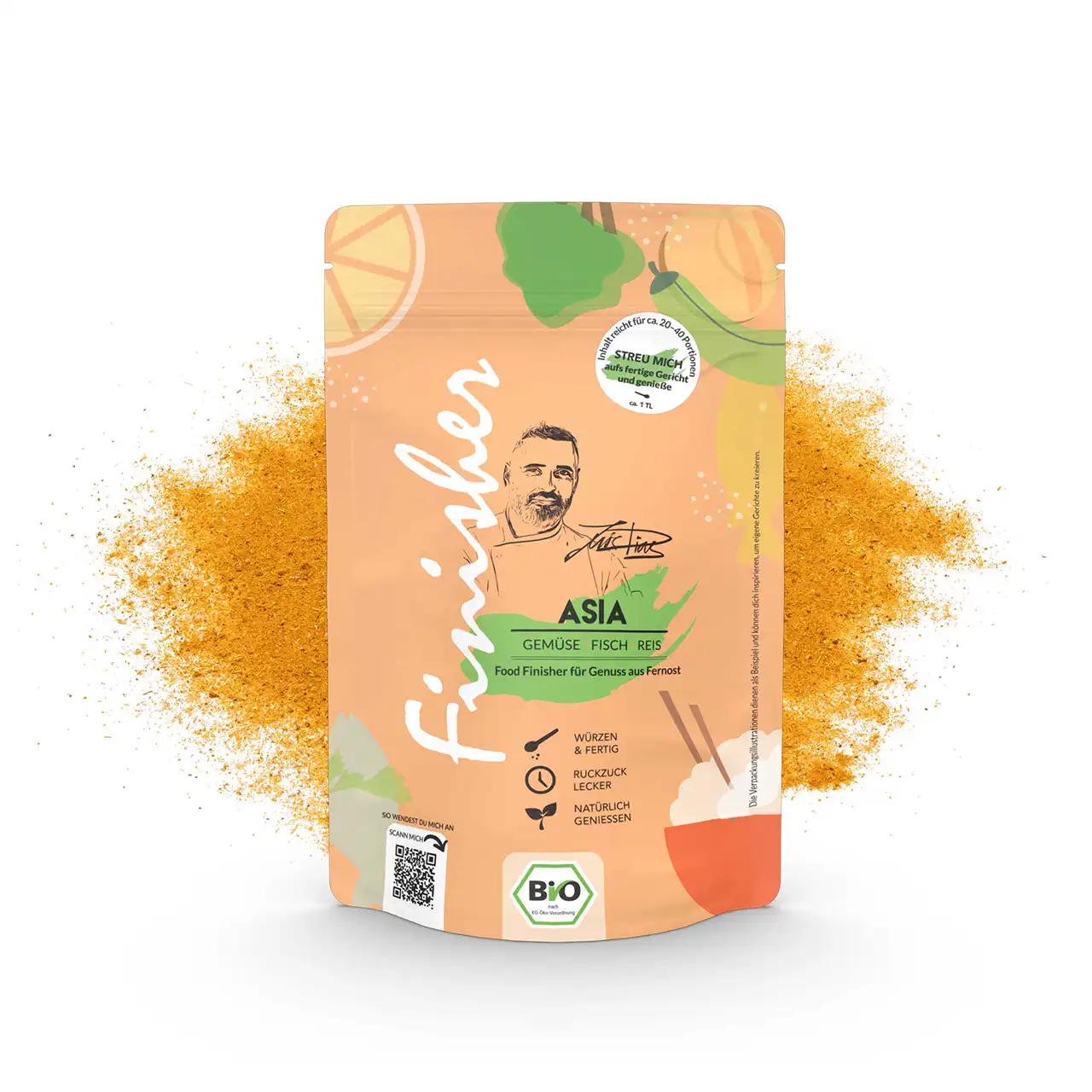 Hochwertige Bio-Gewürzzubereitung für asiatische Gerichte, Bowls, Wok und Currys – Bio Asia Food Finisher Spices.