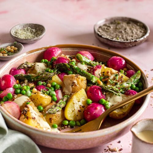 Kartoffelsalat mit grünem Spargel